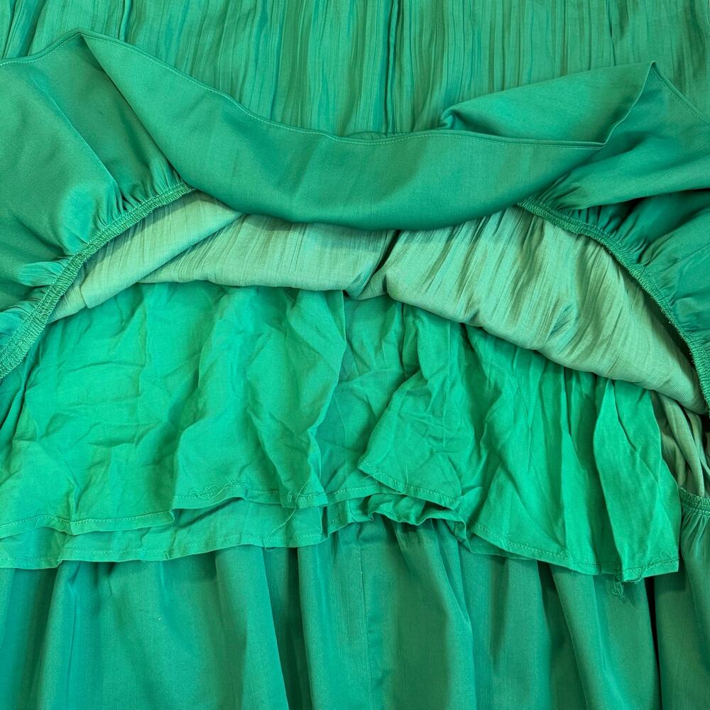 Anthropologie Emerald Green Mock Neck, Lined, Swing Dress NWT- S - Picture 7 of 15
